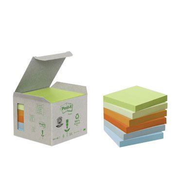 6BL100 notas Post-it recicladas colores sutidos 76 x 76 mm. 6BL100 notas Post-it recicladas colores sutidos 76 x 76 mm.