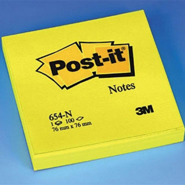 BL100 notas Post-it amarillas neón 76 x 76 mm. BL100 notas Post-it amarillas neón 76 x 76 mm.