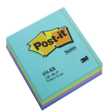 BL100 notas Post-it arco iris acuático 76 x 76 mm. BL100 notas Post-it arco iris acuático 76 x 76 mm.