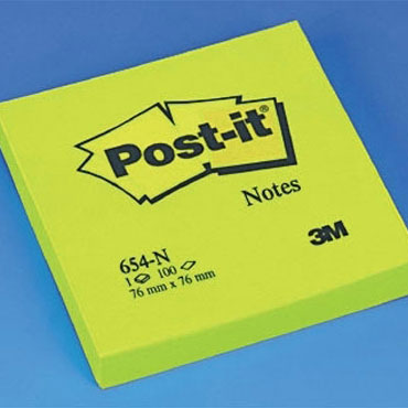 BL100 notas Post-it verdes neón 76 x 76 mm. BL100 notas Post-it verdes neón 76 x 76 mm.