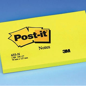 BL100 notas Post-it amarillas neón 76 x 127 mm. BL100 notas Post-it amarillas neón 76 x 127 mm.