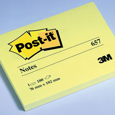 BL100 notas Post-it amarillas 76 x 102 mm. BL100 notas Post-it amarillas 76 x 102 mm.