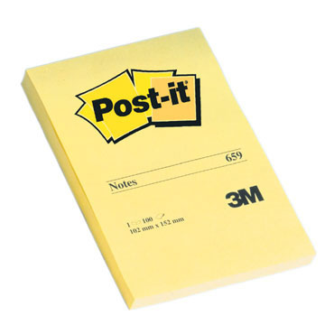 BL100 notas Post-it amarillas 102 x 152 mm. BL100 notas Post-it amarillas 102 x 152 mm.