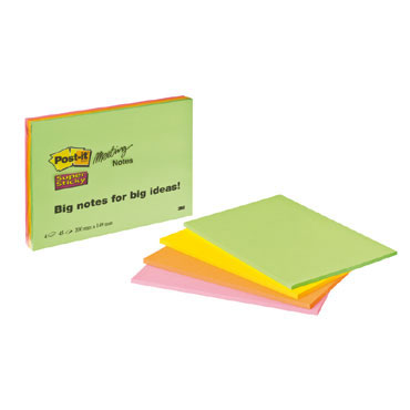 4 blocs de notas Post-it 203x152 mm. Super Sticky 6845-SSP 4 blocs de notas Post-it 203x152 mm. Super Sticky 6845-SSP