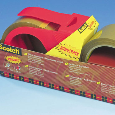 2 cintas embalaje 66 m. x 50 mm. + dispensador Scotch 2 cintas embalaje 66 m. x 50 mm. + dispensador Scotch