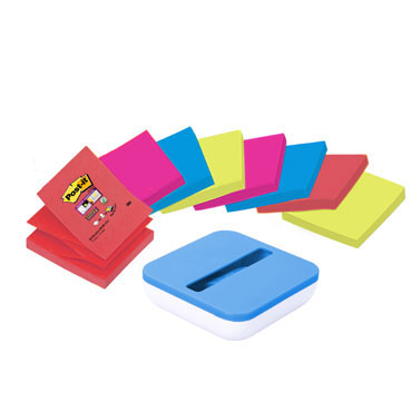 8BL100 Z-Notes neón76 x 76 mm. + dispensador Post-it 8BL100 Z-Notes neón76 x 76 mm. + dispensador Post-it