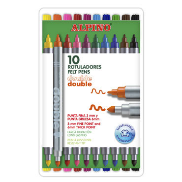 10 rotuladores Double Double Alpino AR000013 10 rotuladores Double Double Alpino AR000013