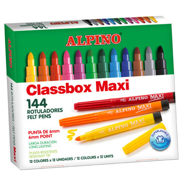 144 rotuladores de color Maxi Alpino AR000109 144 rotuladores de color Maxi Alpino AR000109