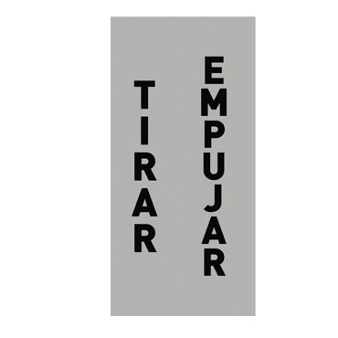 2 etiquetas EMPUJAR/TIRAR 90x165 mm. Apli