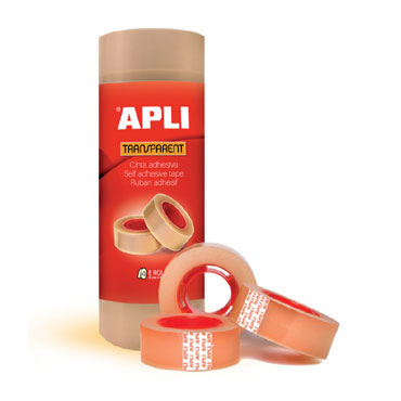 8 cintas adhesivas transparentes 19 mm. x 33 m. Apli 8 cintas adhesivas transparentes 19 mm. x 33 m. Apli