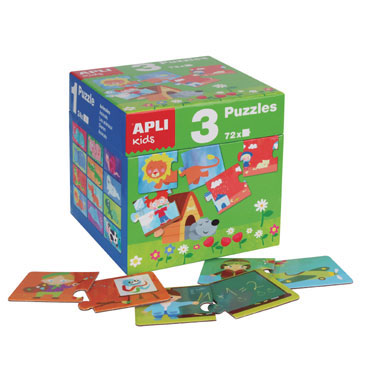 Caja con 3 puzzles Apli 14114 Caja con 3 puzzles Apli 14114