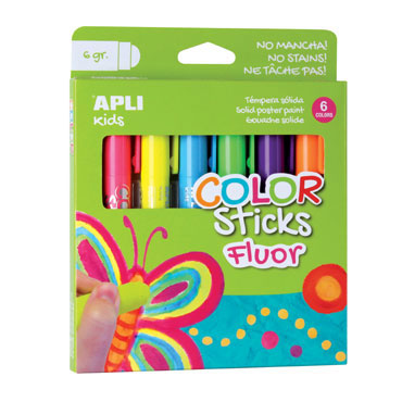 6 témperas sólidas flúor 6 g. Apli 14404 6 témperas sólidas flúor 6 g. Apli 14404