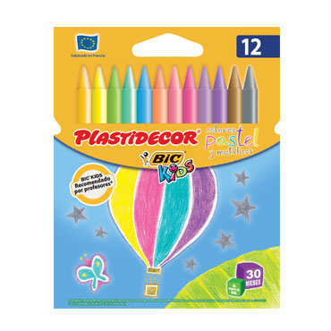 12 ceras Plastidecor pastel y metálicas 9339611 12 ceras Plastidecor pastel y metálicas 9339611