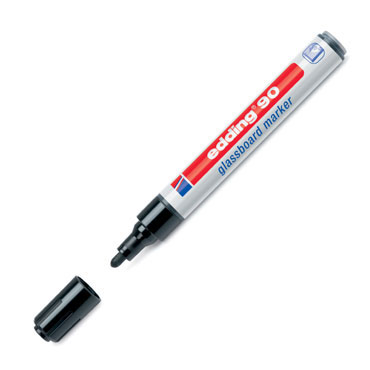 Rotulador pizarra cristal edding 90 negro 90-001 Rotulador pizarra cristal edding 90 negro 90-001