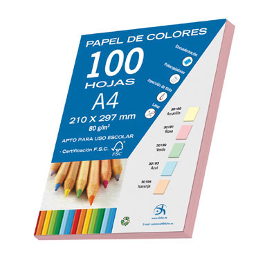 100 hojas papel rosa 80 g/m² Din A-4 Dohe 30191 100 hojas papel rosa 80 g/m² Din A-4 Dohe 30191