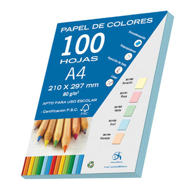 100 hojas papel azul 80 g/m² Din A-4 Dohe 30193 100 hojas papel azul 80 g/m² Din A-4 Dohe 30193