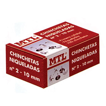 Caja 100 chinchetas niqueladas número 2 MTL 79217 Caja 100 chinchetas niqueladas número 2 MTL 79217