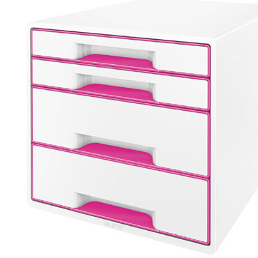 Buc 4 cajones WOW blanco / fucsia Leitz Buc 4 cajones WOW blanco / fucsia Leitz