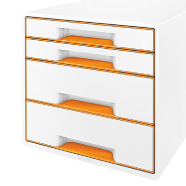 Buc 4 cajones WOW blanco / naranja Leitz Buc 4 cajones WOW blanco / naranja Leitz