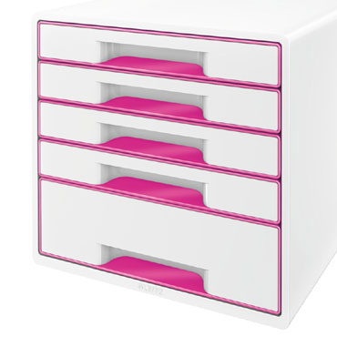 Buc 5 cajones WOW blanco / fucsia Leitz Buc 5 cajones WOW blanco / fucsia Leitz