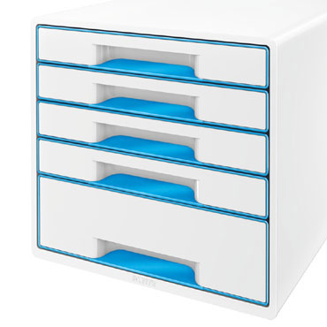 Buc 5 cajones WOW blanco / azul Leitz Buc 5 cajones WOW blanco / azul Leitz