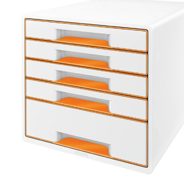 Buc 5 cajones WOW blanco / naranja Leitz Buc 5 cajones WOW blanco / naranja Leitz