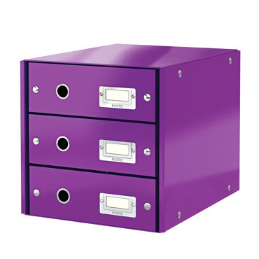 Buc 3 cajones Click & Store violeta Leitz