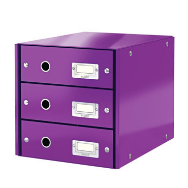 Buc 3 cajones Click & Store violeta Leitz Buc 3 cajones Click & Store violeta Leitz