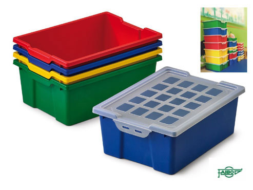 10 cubetas con tapa colores surtidos Faibo 787-00 10 cubetas con tapa colores surtidos Faibo 787-00