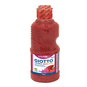 Botella de 250 ml. témpera Glitter rojo Giotto 531206 Botella de 250 ml. témpera Glitter rojo Giotto 531206