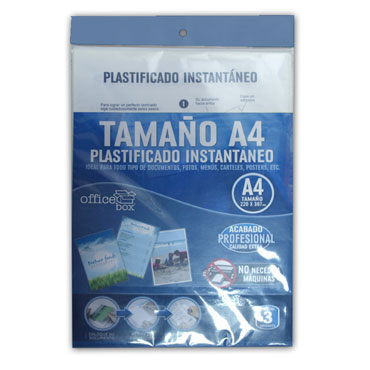 3 fundas plastificación Din A-4 Office Box 3 fundas plastificación Din A-4 Office Box