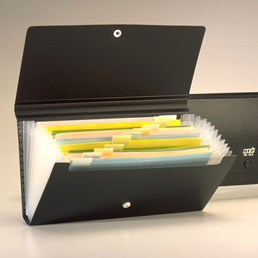 Archivador fuelle PP cheque negro Office Box Archivador fuelle PP cheque negro Office Box