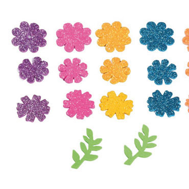 58 flores de EVA adhesivas purpurina Fixo 68002100 58 flores de EVA adhesivas purpurina Fixo 68002100