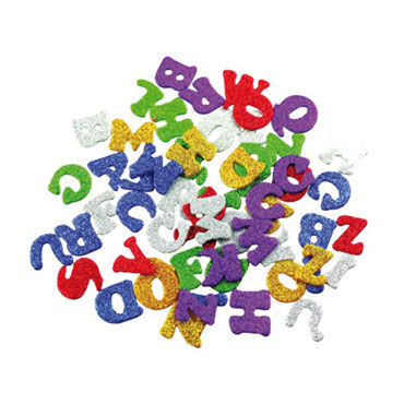 78 letras de EVA adhesivas purpurina Fixo 68002400 78 letras de EVA adhesivas purpurina Fixo 68002400