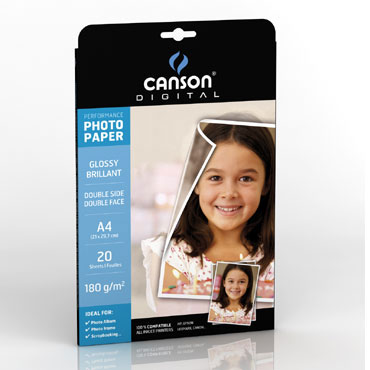 20HJ papel Glossy Performance 180g/m² 2caras A-4 Canson 20HJ papel Glossy Performance 180g/m² 2caras A-4 Canson