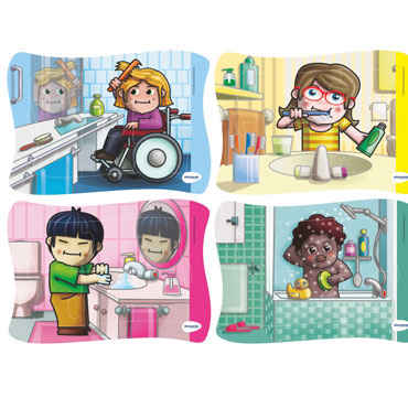 4 puzzles Mis hábitos de higiene Miniland 35370 4 puzzles Mis hábitos de higiene Miniland 35370
