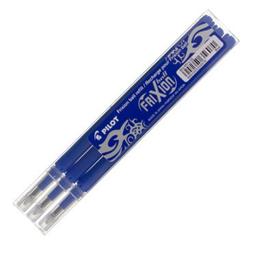 Bolsa 3 recambios azules bolígrafo Frixion Pilot