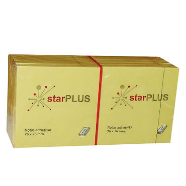 BL100 notas amarillas 76x76 mm. 77080260 starPLUS BL100 notas amarillas 76x76 mm. 77080260 starPLUS