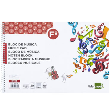 Bloc de música folio apaisado 20HJ Liderpapel 00739 Bloc de música folio apaisado 20HJ Liderpapel 00739