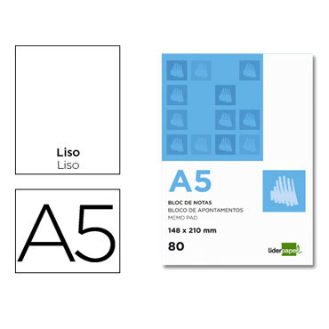 Bloc notas Din A-5 liso Liderpapel Bloc notas Din A-5 liso Liderpapel