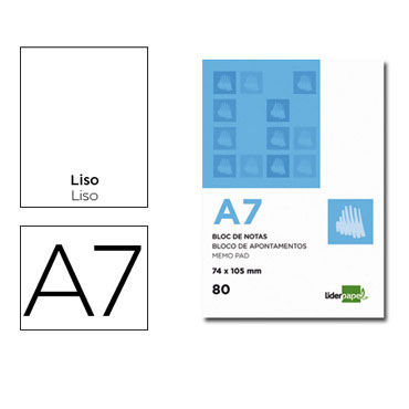 Bloc notas Din A-7 liso Liderpapel Bloc notas Din A-7 liso Liderpapel