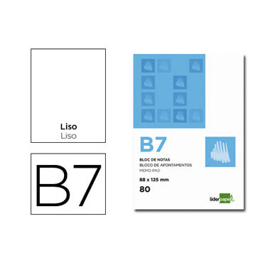 Bloc notas Din B-7 liso Liderpapel Bloc notas Din B-7 liso Liderpapel