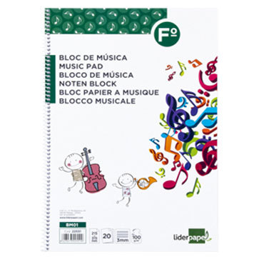 Bloc de música Folio 20HJ Liderpapel 22551 Bloc de música Folio 20HJ Liderpapel 22551