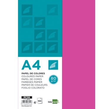 100 hojas papel color fucsia80 g/m² Din A-4 Liderpapel 28251 100 hojas papel color fucsia80 g/m² Din A-4 Liderpapel 28251