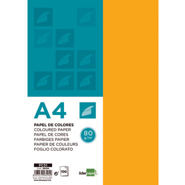100 hojas papel color naranja 80 g/m² Din A-4 Liderpapel 28294 100 hojas papel color naranja 80 g/m² Din A-4 Liderpapel 28294