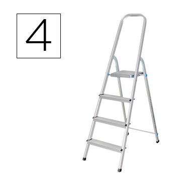 Escalera aluminio 4 peldaños Q-Connect 31967 Escalera aluminio 4 peldaños Q-Connect 31967