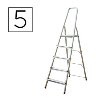 Escalera aluminio 5 peldaños Q-Connect 31968 Escalera aluminio 5 peldaños Q-Connect 31968