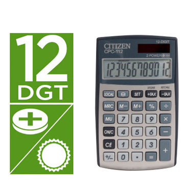 Calculadora CPC-112 plata Citizen 33082 Calculadora CPC-112 plata Citizen 33082