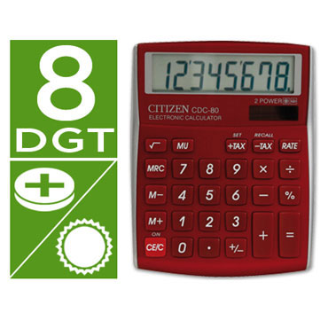 Calculadora CDC-80 burdeos Citizen 45320 Calculadora CDC-80 burdeos Citizen 45320