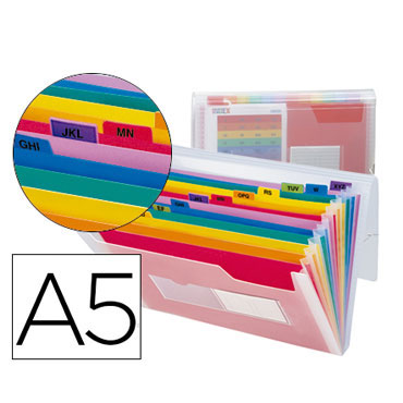 Archivador fuelle Din A-5 PP transparente con asa Liderpapel 50381 Archivador fuelle Din A-5 PP transparente con asa Liderpapel 50381